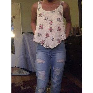 white floral blouse, size small